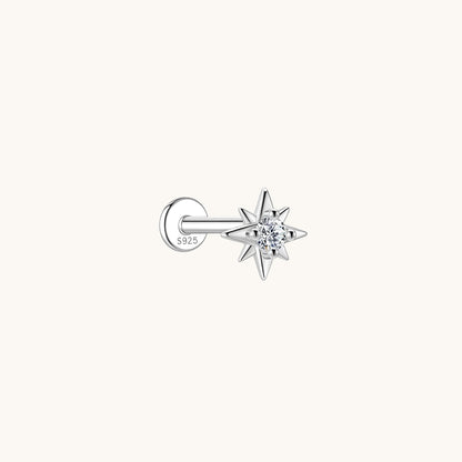 Gold-plated 925 sterling silver Meridian Light Flatback Earring Silver