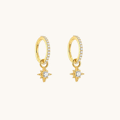 Gold-plated 925 sterling silver Golden Starfall Pavé Hoops Gold