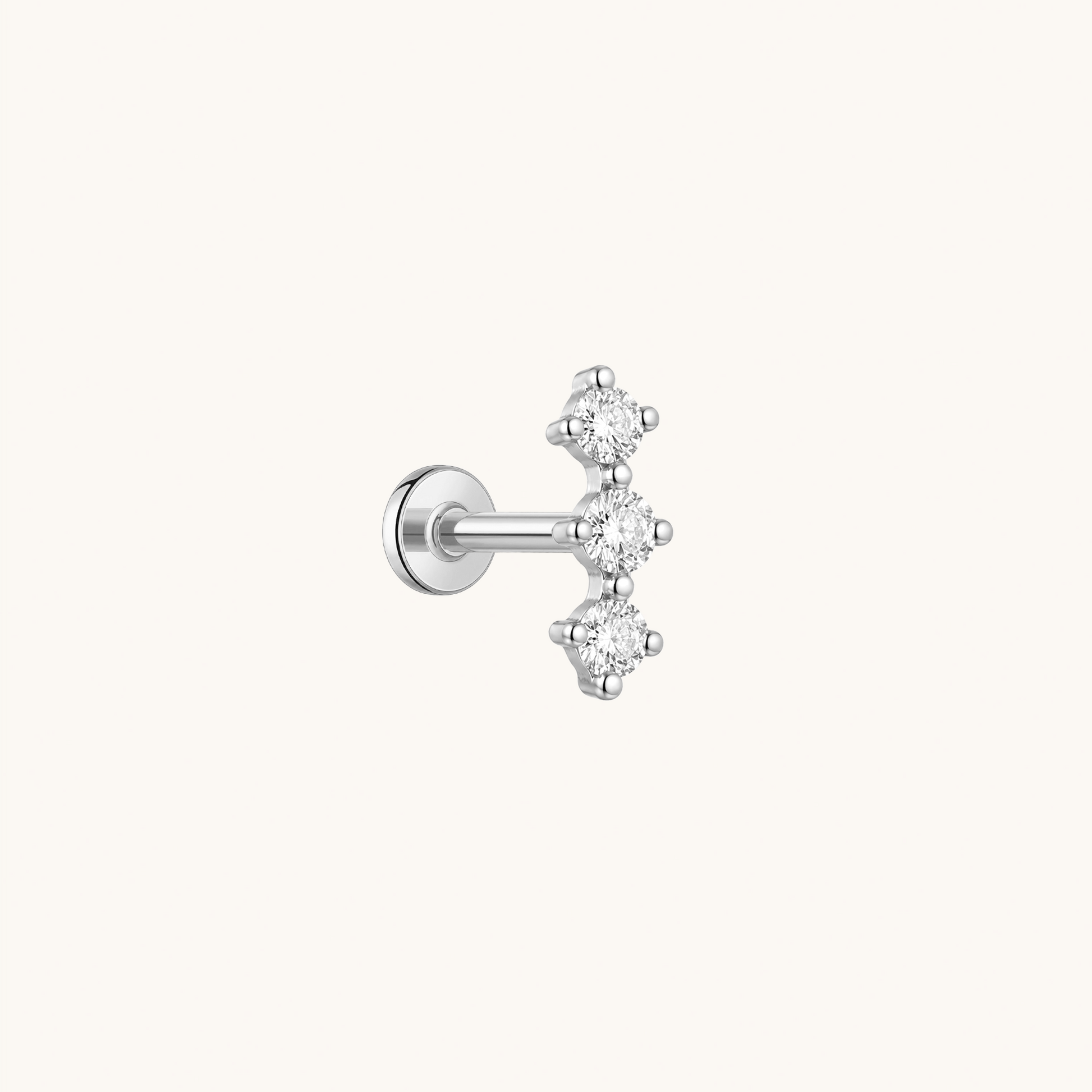 Gold-plated 925 sterling silver Aurora Climb Flatback Earring Silver