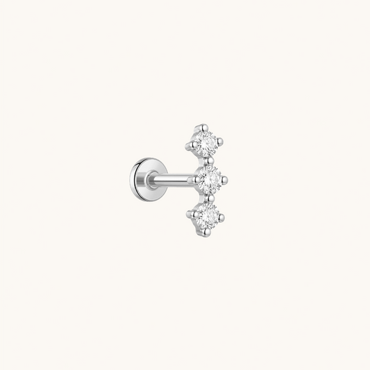 Gold-plated 925 sterling silver Aurora Climb Flatback Earring Silver
