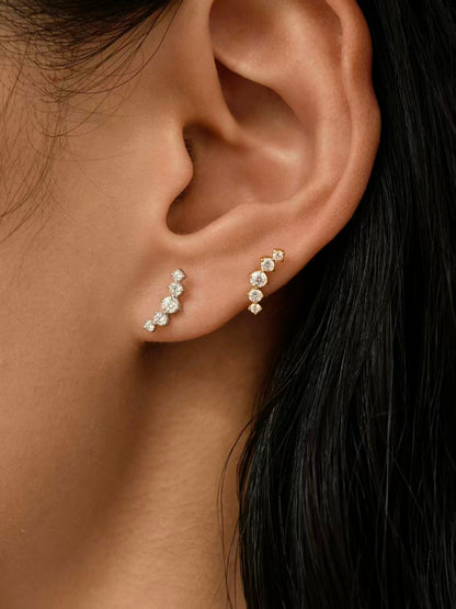 Gold-plated 925 sterling silver Solstice Arc Flatback Earring