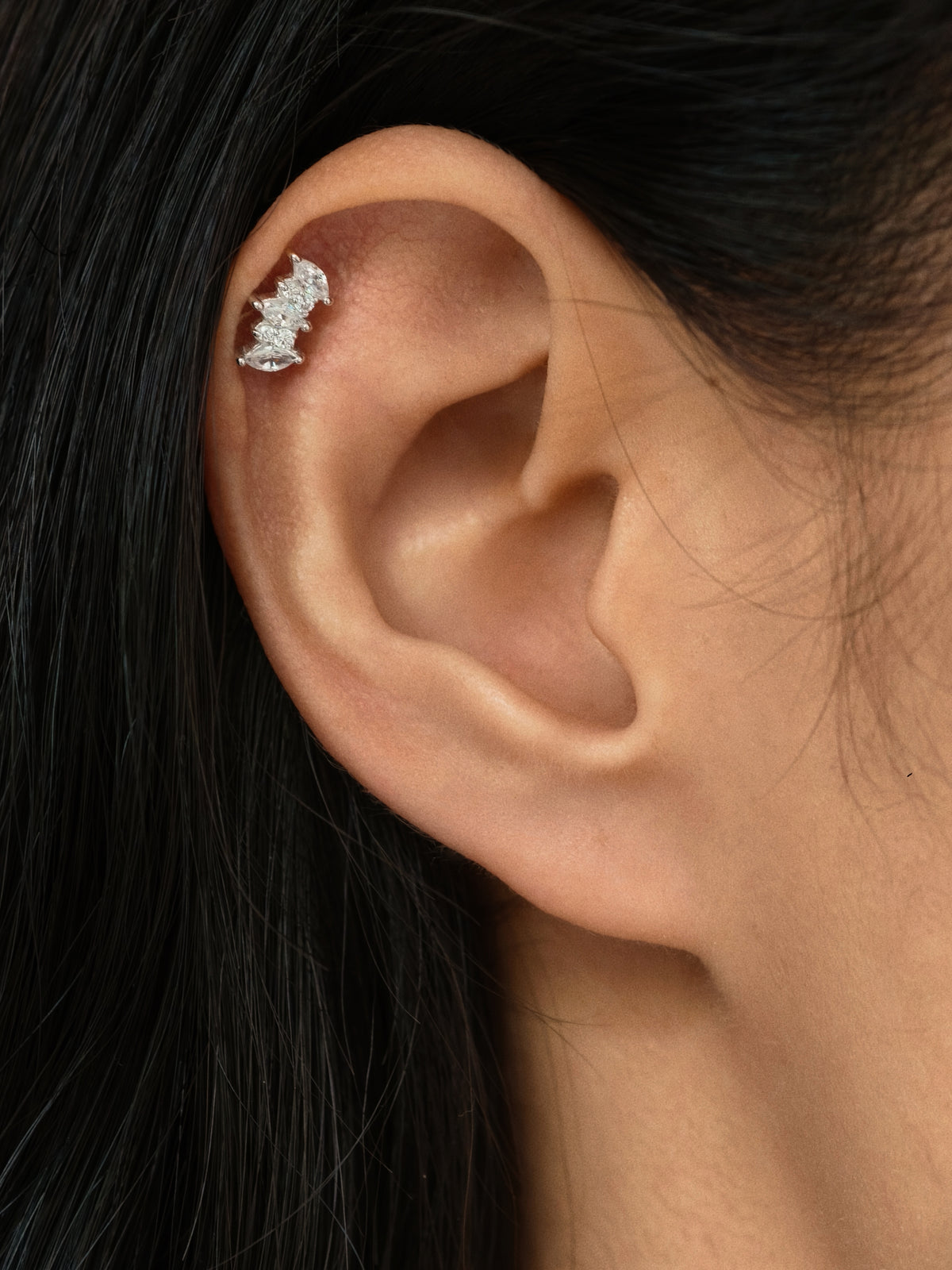 Gold-plated 925 sterling silver Everglow Cluster Flatback Earring