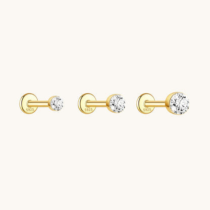 Floating Moissanite Flatback Earring