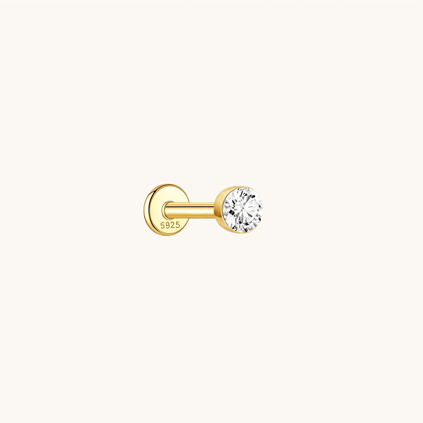Floating Moissanite Flatback Earring