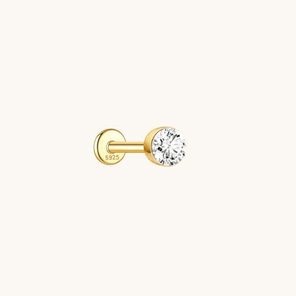 Floating Moissanite Flatback Earring