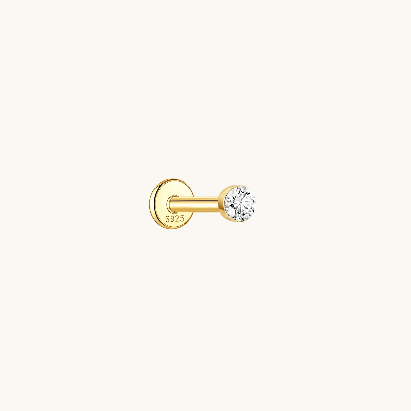 Floating Moissanite Flatback Earring