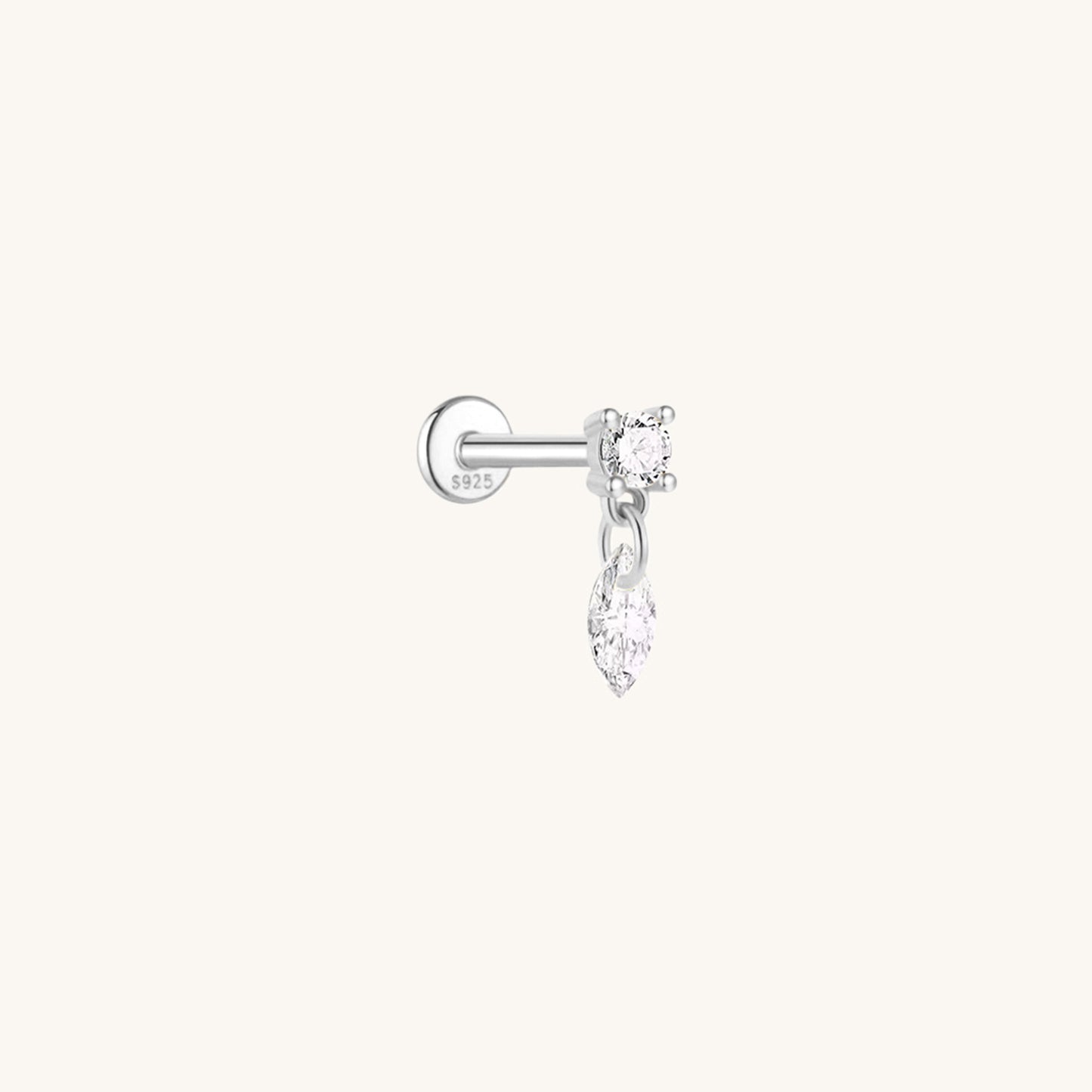 CZ Dangle Flatback Earring