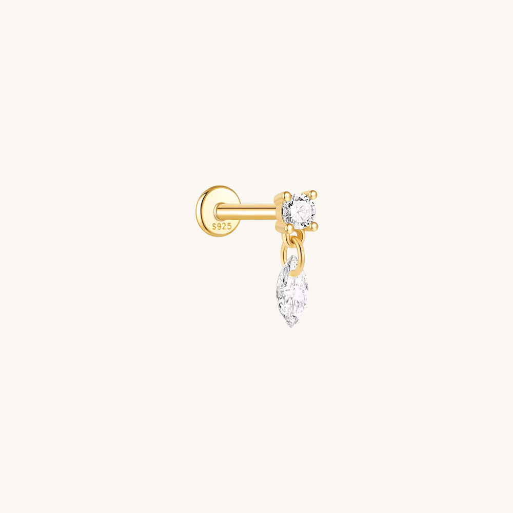CZ Dangle Flatback Earring