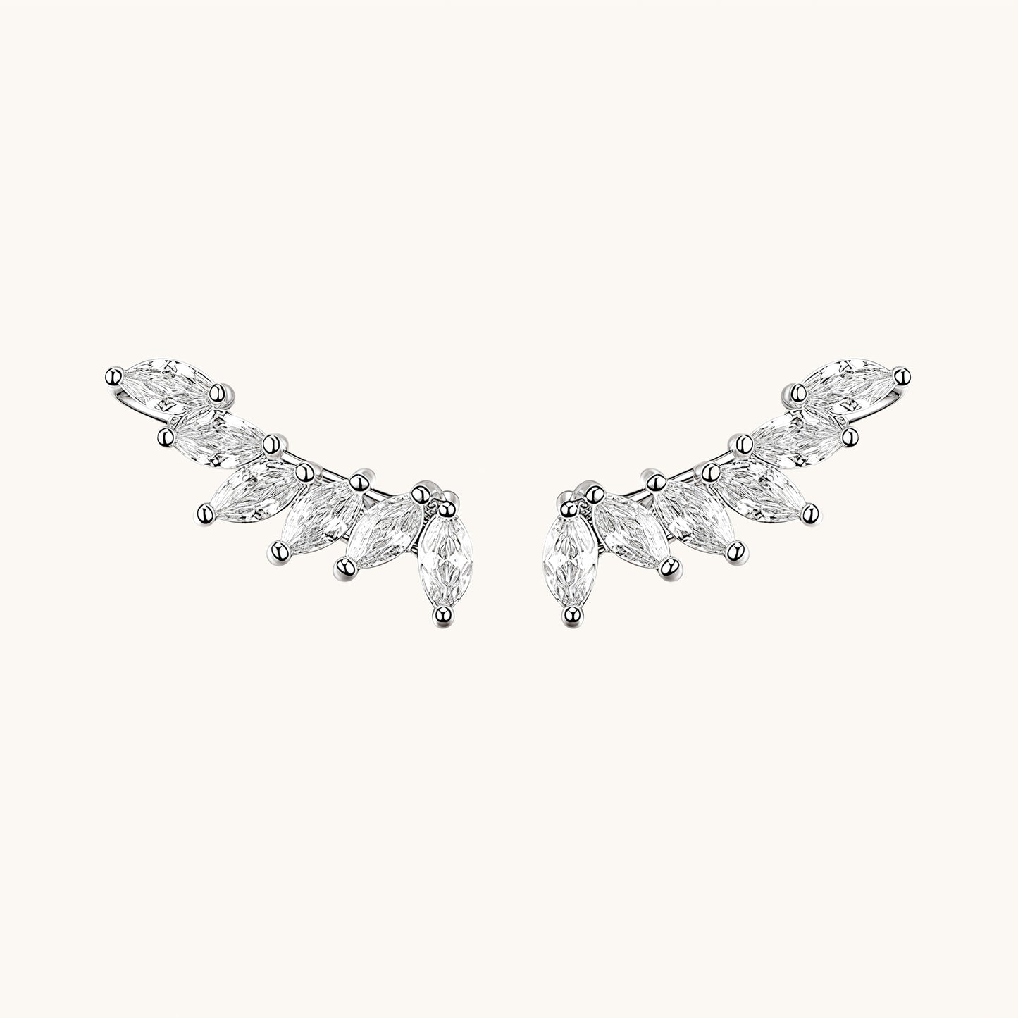 Gold-plated 925 sterling silver Petal Curve Ear Climbers