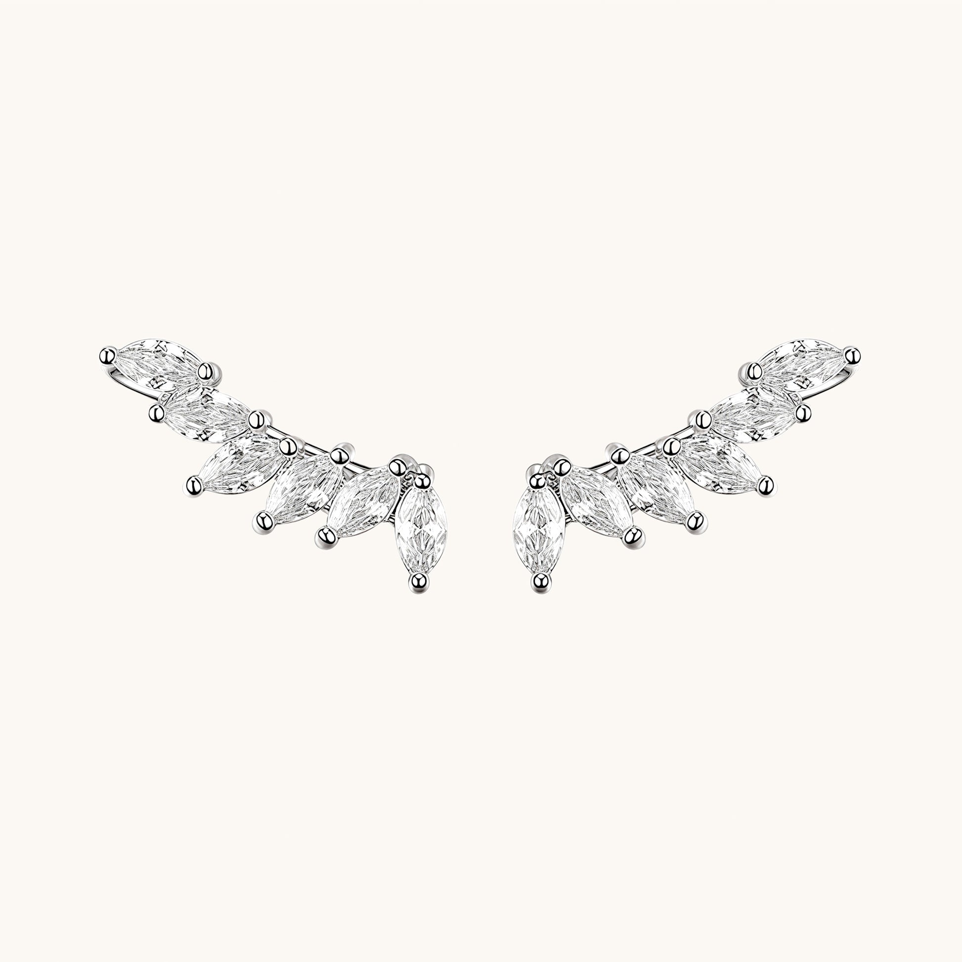 Gold-plated 925 sterling silver Petal Curve Ear Climbers
