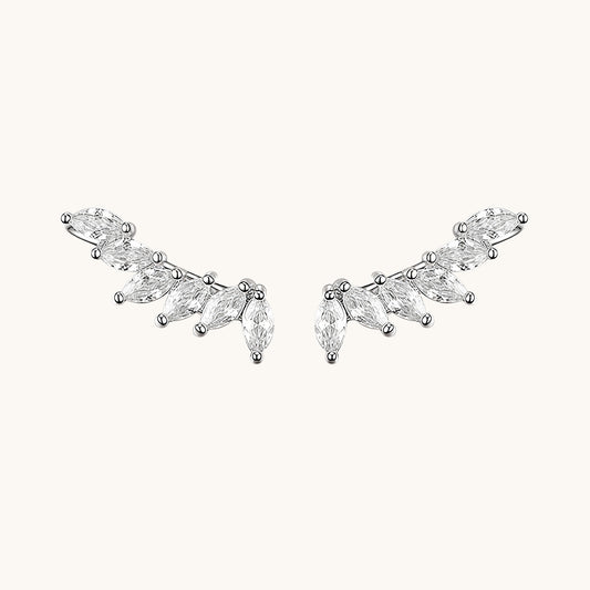 Gold-plated 925 sterling silver Petal Curve Ear Climbers