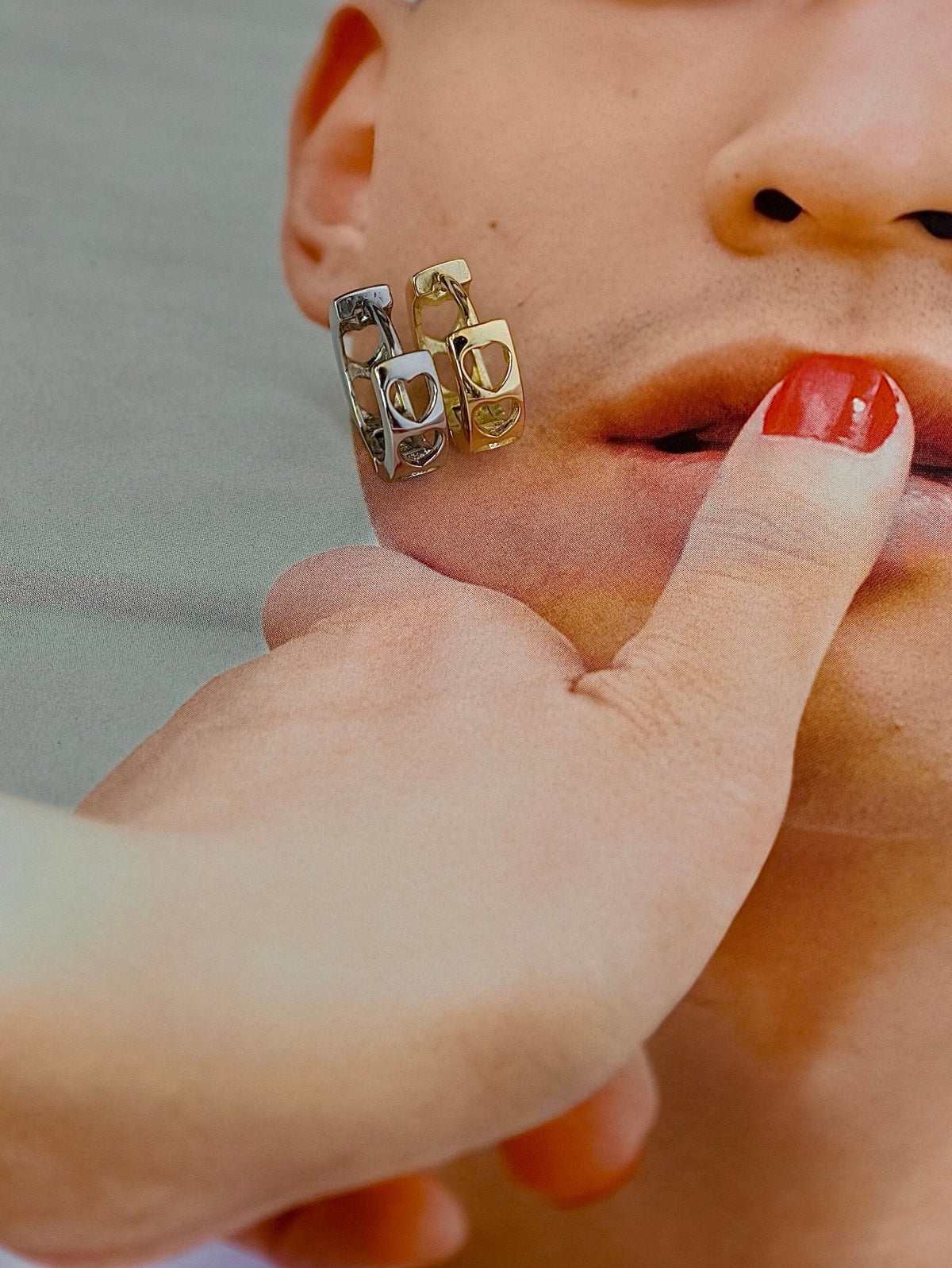 Gold-plated 925 sterling silver Airy Love Huggie Hoops