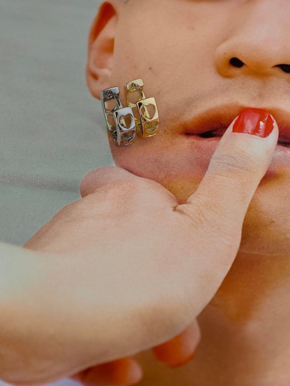 Gold-plated 925 sterling silver Airy Love Huggie Hoops