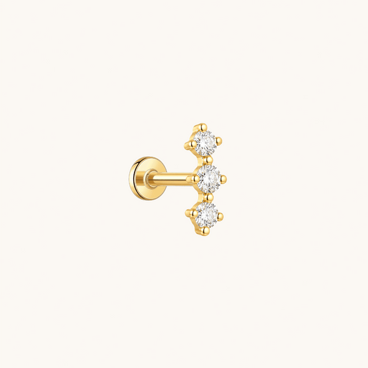 Gold-plated 925 sterling silver Aurora Climb Flatback Earring Gold
