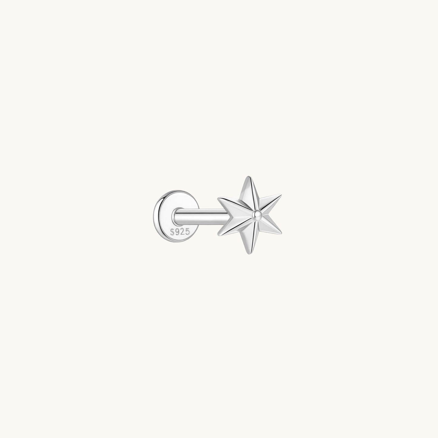 Gold-plated 925 sterling silver Stardust Flatback Earring Silver