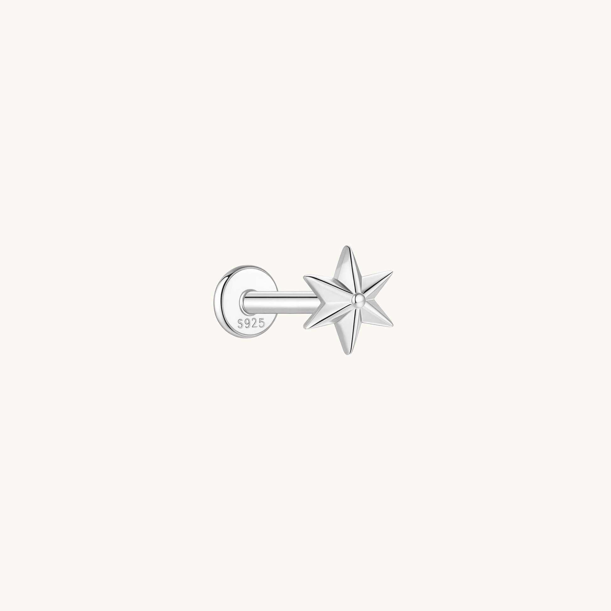 Gold-plated 925 sterling silver Stardust Flatback Earring Silver