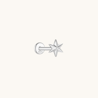 Gold-plated 925 sterling silver Stardust Flatback Earring Silver