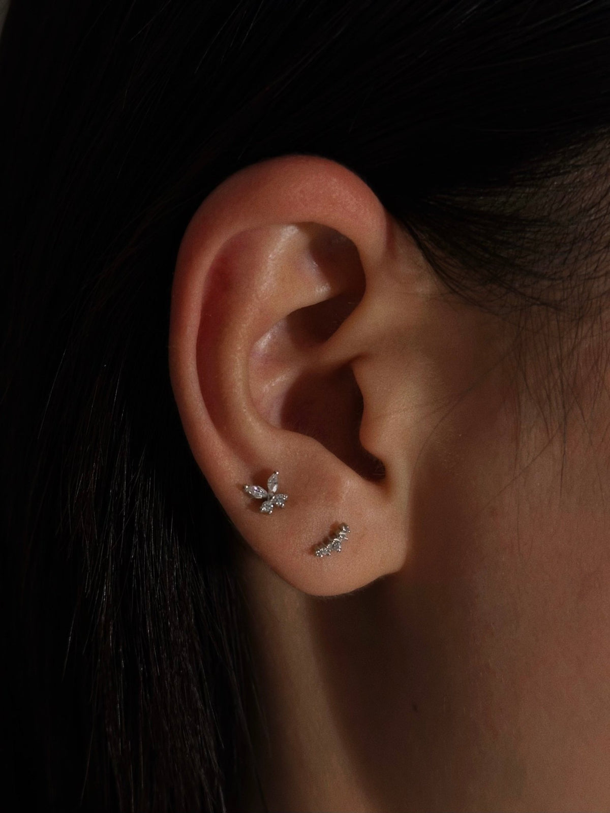 Gold-plated 925 sterling silver Butterfly Flatback Earring