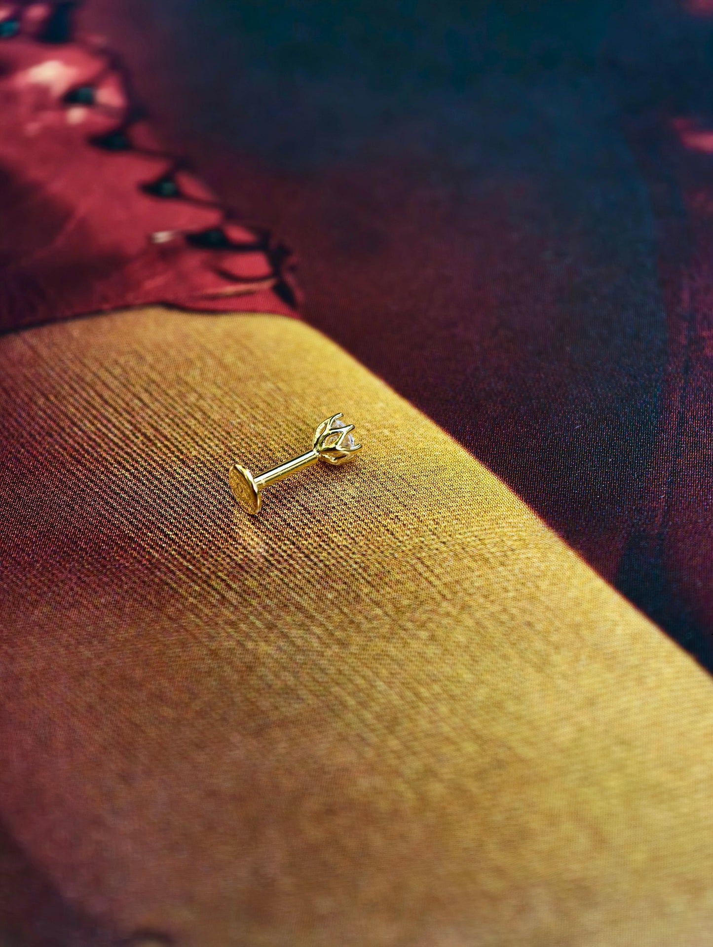 Six-Prong Zirconia Flatback Earring