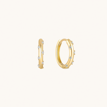 Gold-plated 925 sterling silver Aurora Dot Hoop Earrings Gold