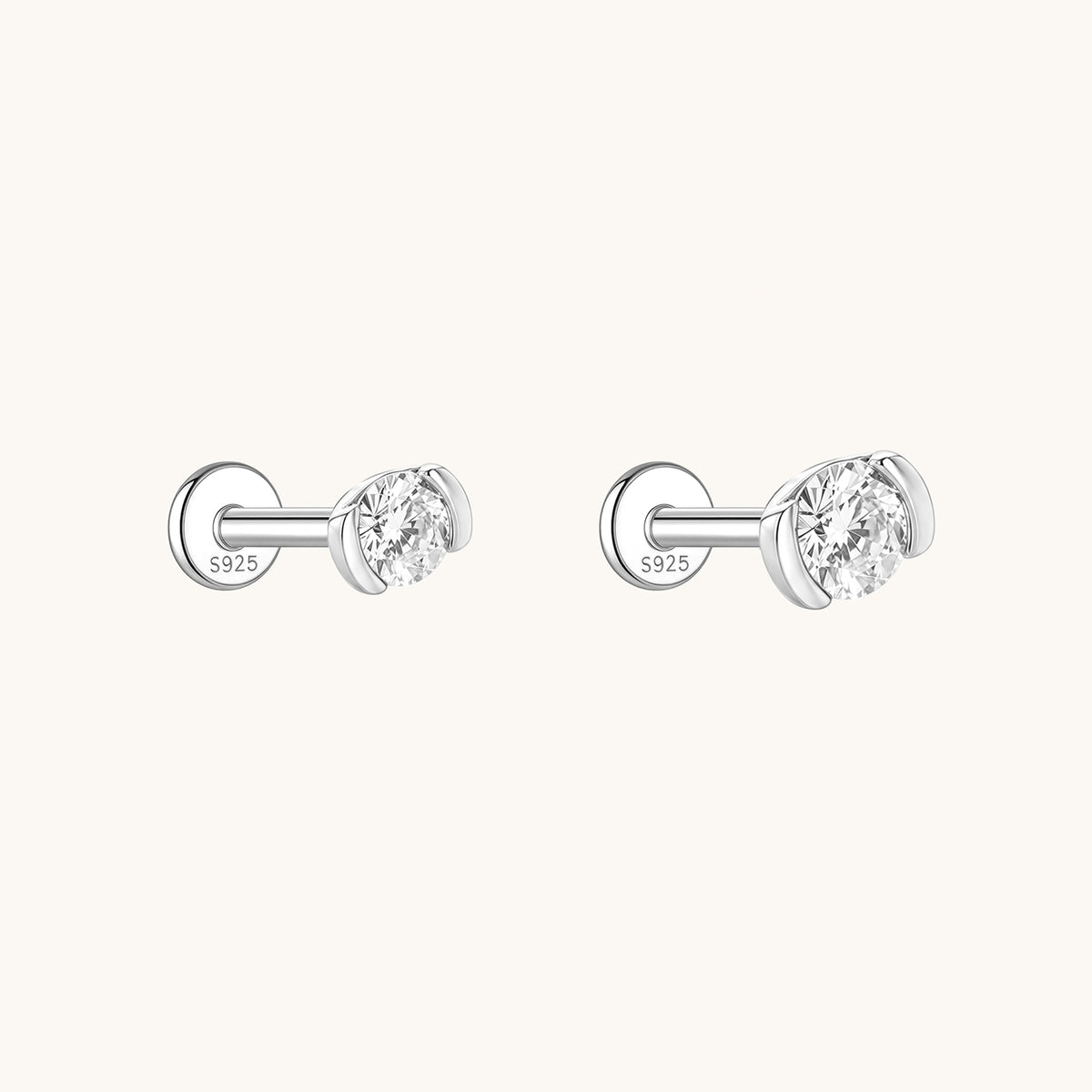 Rodin’s Embrace Moissanite Flatback Earring