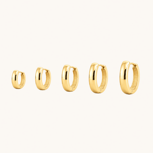 Gold-plated 925 sterling silver Chunky Dome Hoop Earrings