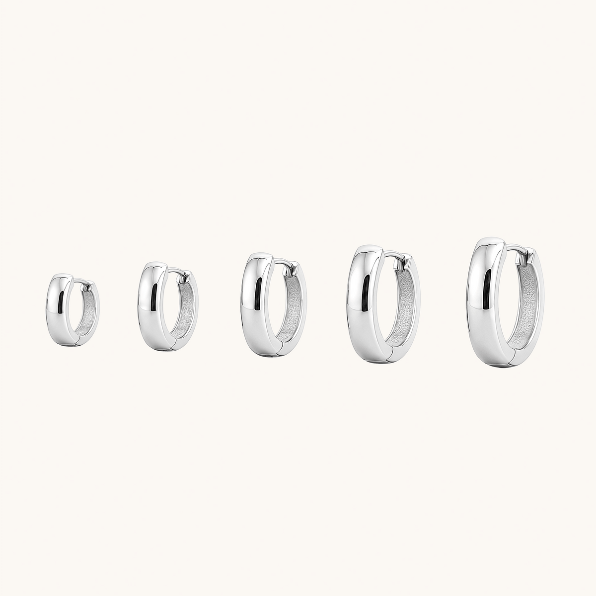 Gold-plated 925 sterling silver Chunky Dome Hoop Earrings
