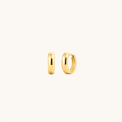 Gold-plated 925 sterling silver Chunky Dome Hoop Earrings Gold 6mm