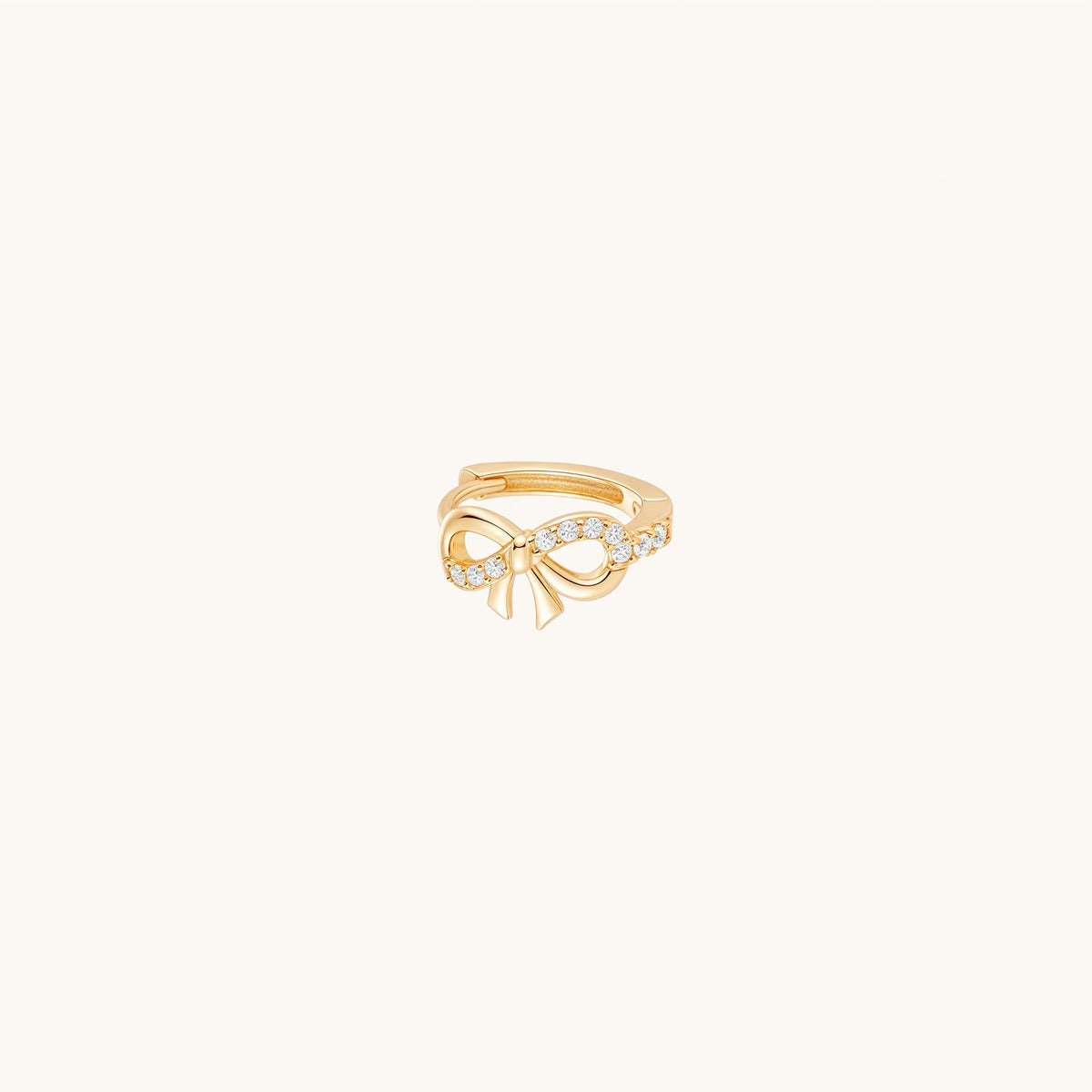 Gold-plated 925 sterling silver Classic Bow Clicker Hoop