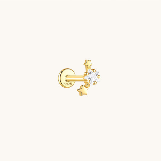 Gold-plated 925 sterling silver Cosmic Embrace Flatback Earring Gold