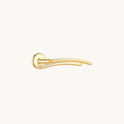 Gold-plated 925 sterling silver Crescent Duo Bar Flatback Earring Gold