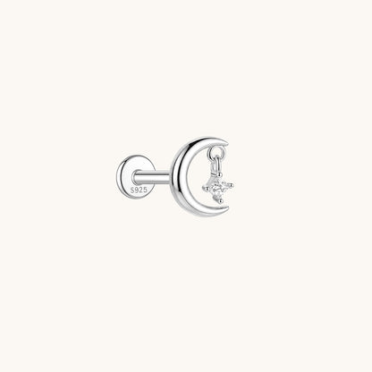 Moon Dangle Star Flatback Earring