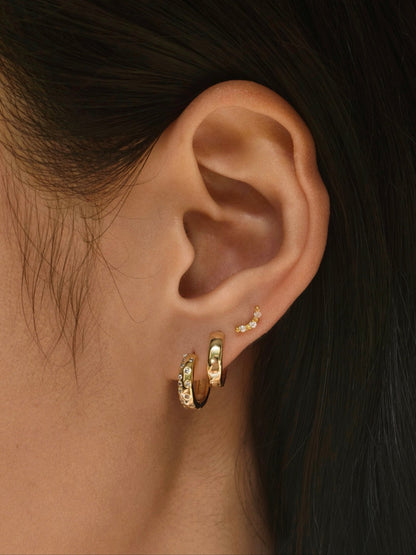 Gold-plated 925 sterling silver Curve Flatback Earring