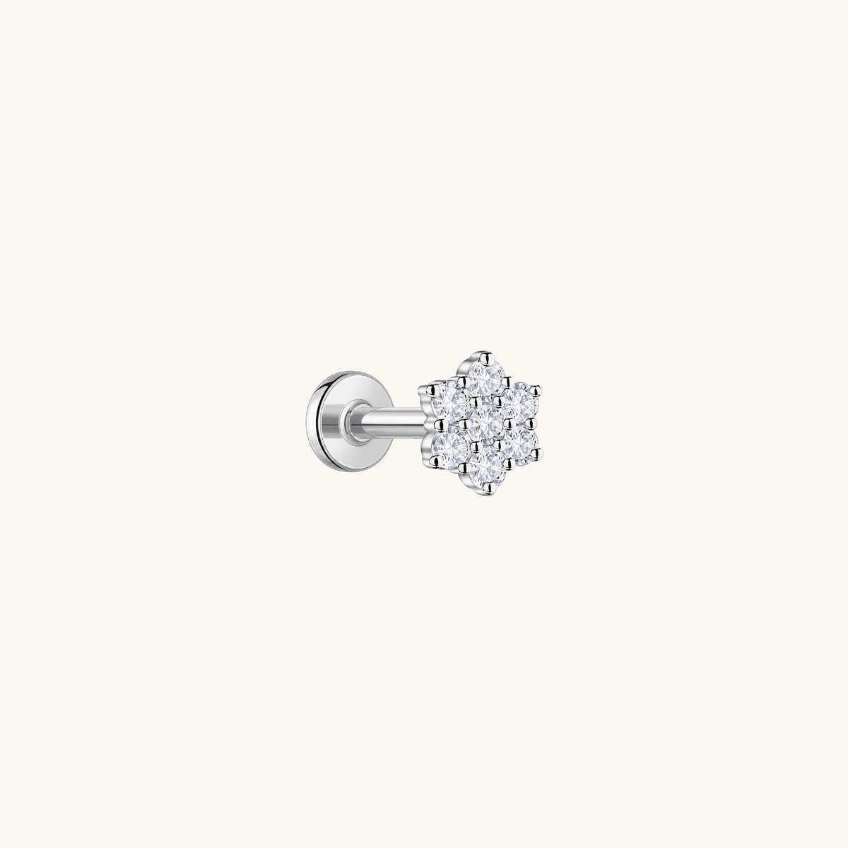 Gold-plated 925 sterling silver Daisy Cluster Flatback Earring