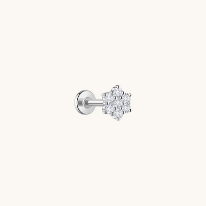 Gold-plated 925 sterling silver Daisy Cluster Flatback Earring