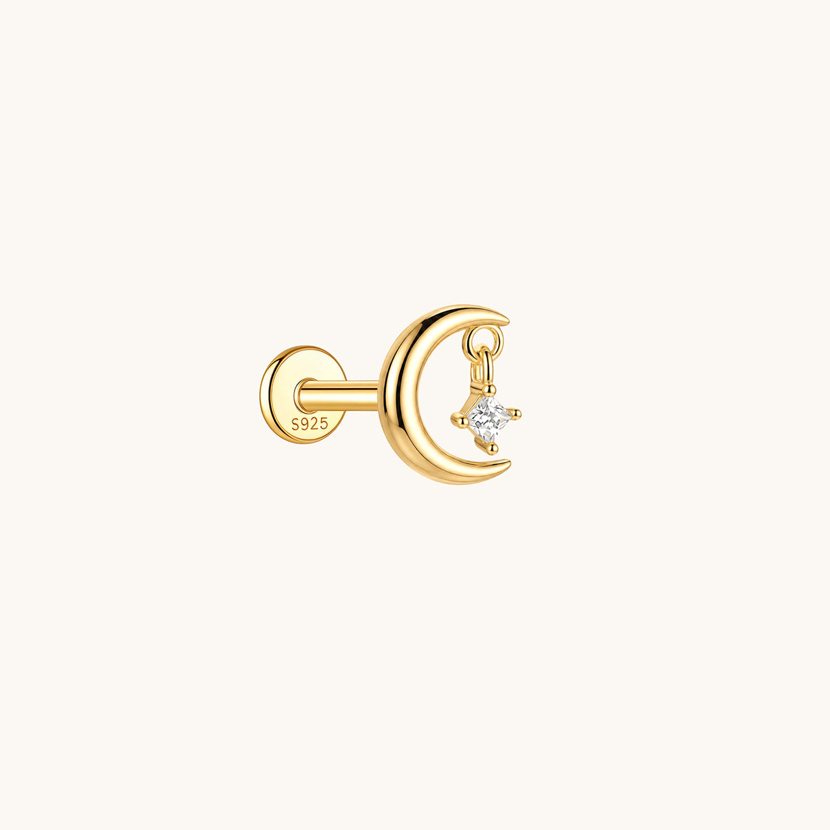 Moon Dangle Star Flatback Earring