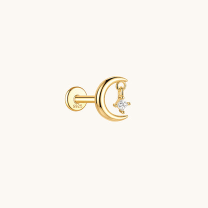 Moon Dangle Star Flatback Earring