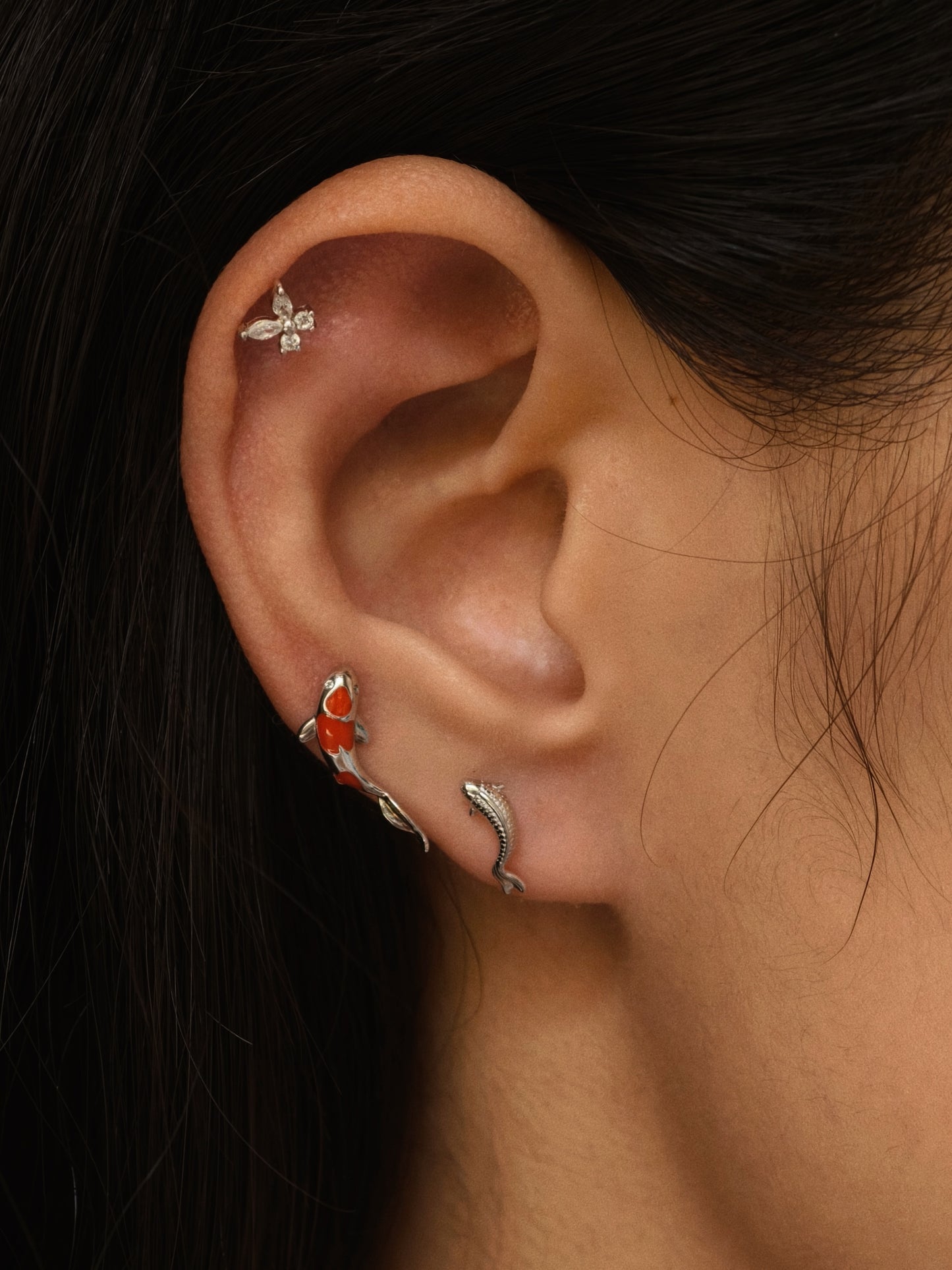 Gold-plated 925 sterling silver Butterfly Flatback Earring