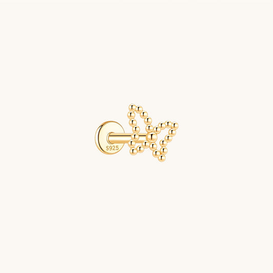 Gold-plated 925 sterling silver Ethereal Wing Flatback Earring Gold