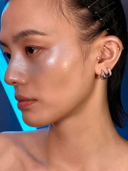 Gold-plated 925 sterling silver Teardrop Hoop Earrings