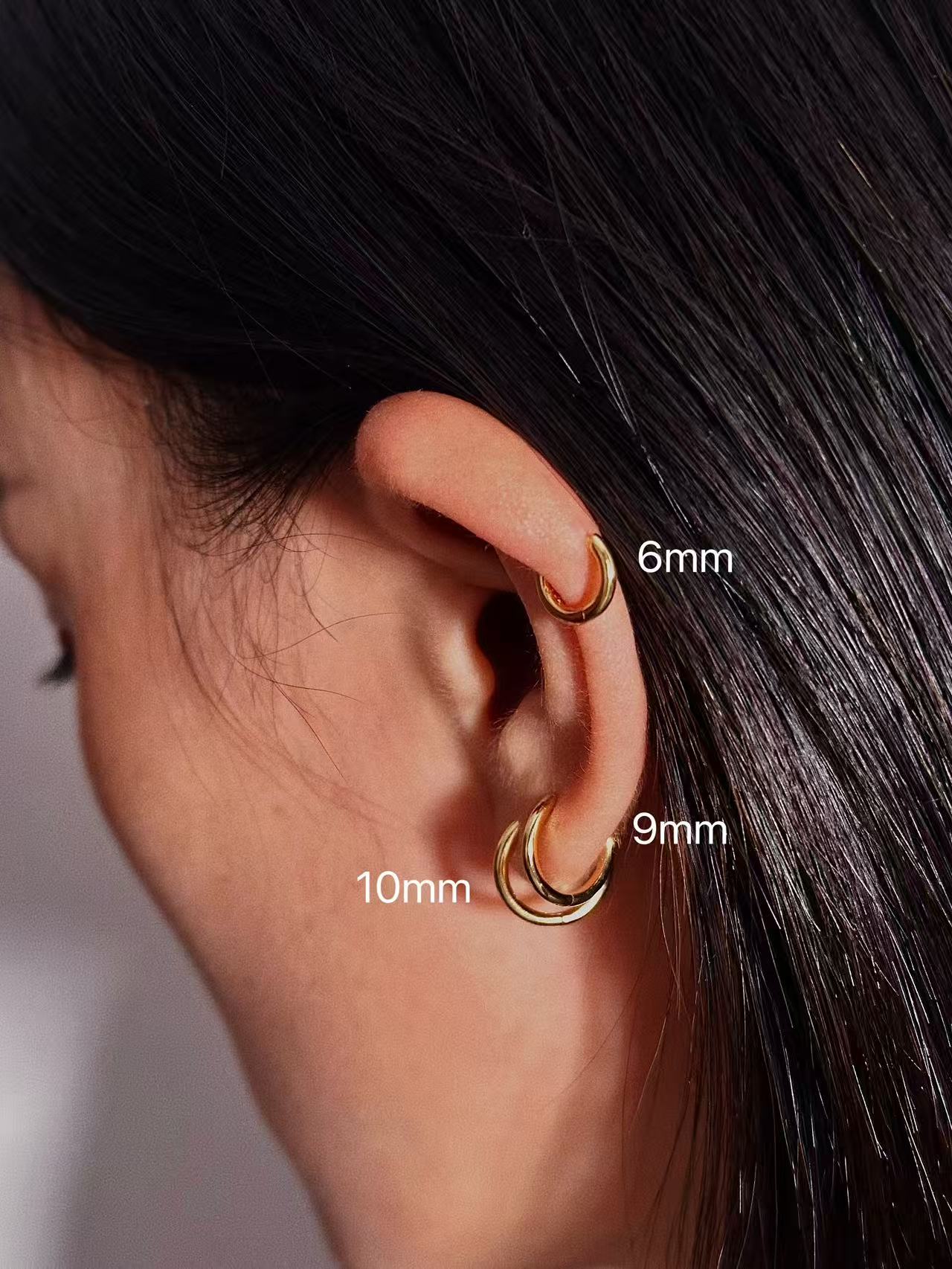 Gold-plated 925 sterling silver Sleek Seamless Hoop Earrings – 8 Sizes