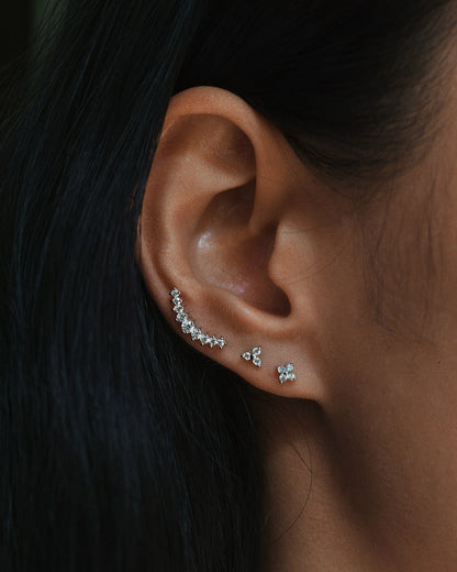 Gold-plated 925 sterling silver Trinity Flatback Earring