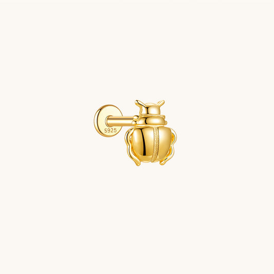 Gold-plated 925 sterling silver Gilded Carapace Flatback Earring Gold