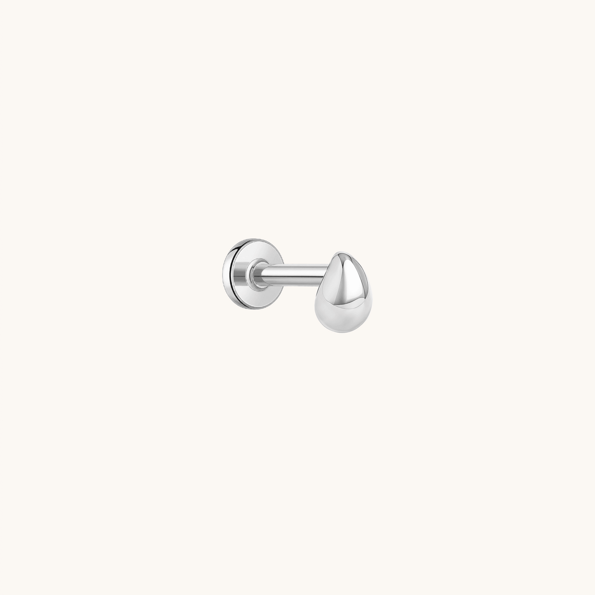 Gold-plated 925 sterling silver Golden Dew Flatback Earring Silver