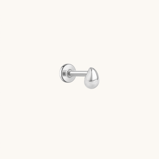 Gold-plated 925 sterling silver Golden Dew Flatback Earring Silver