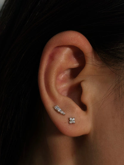 Gold-plated 925 sterling silver Gradient Curve Flatback Earring