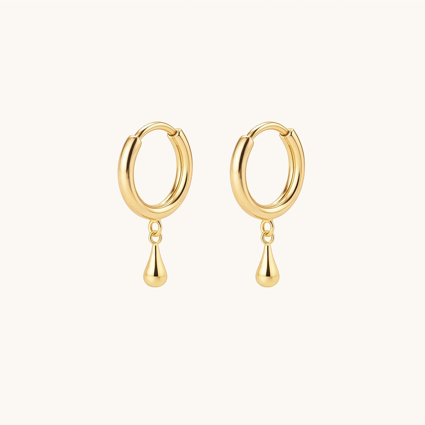 Gold-plated 925 sterling silver Teardrop Hoop Earrings Gold