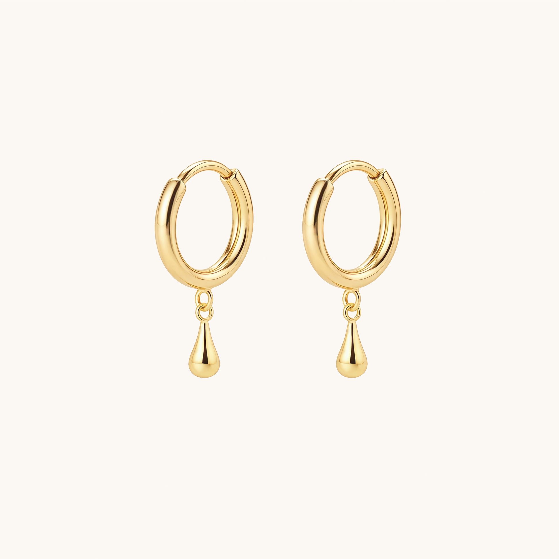 Gold-plated 925 sterling silver Teardrop Hoop Earrings Gold