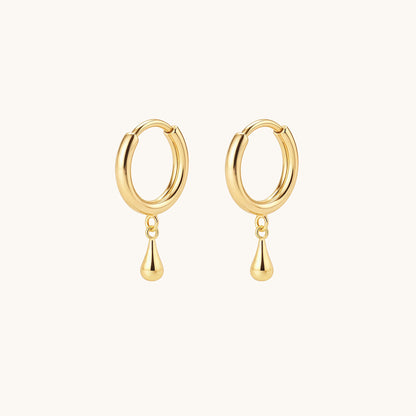 Gold-plated 925 sterling silver Teardrop Hoop Earrings Gold