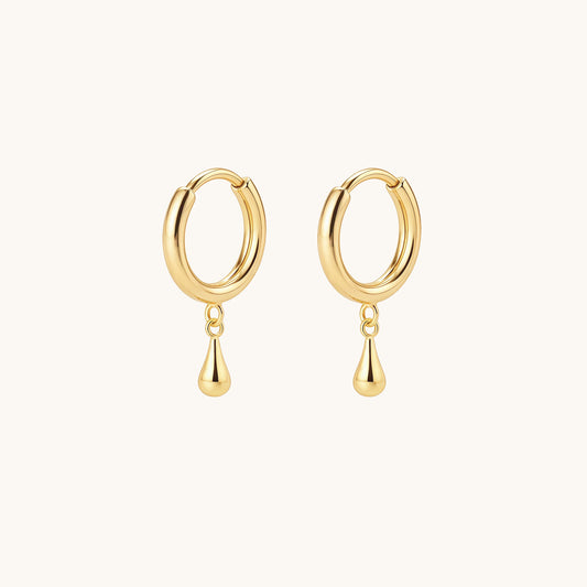 Gold-plated 925 sterling silver Teardrop Hoop Earrings Gold